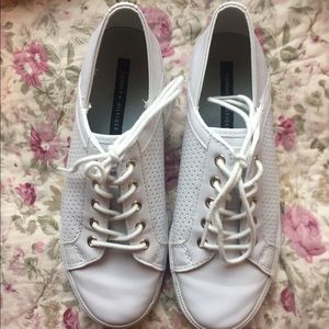 Tommy Hilfiger white leather shoes.
